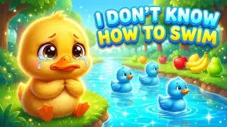 I Don&rsquo;t Know How to Swim 😢 | Brave Yellow Duck Learns Swimming | Kids Moral Story