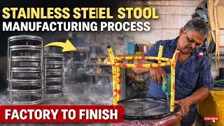 😮🔥Stainless Steel Stool Manufacturing Process | Factory to Finish #hardworking #asmr #skills