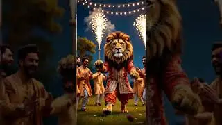 Real Lion Doing Bhangra Dance #LionDance#Bhangra#RealisticAnimals #WildlifeDance #AnimalVideo #lion