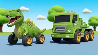 Wheels on the Dino Truck 🦖🚚 | Fun Dinosaur Song for Kids | Nursery Rhymes