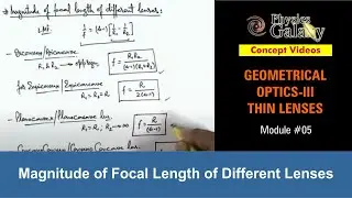 Class 12 Physics | Thin Lenses | #5 Magnitude of Focal Length of Different Lenses | For JEE & NEET
