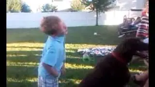 5 yr old Mason Riding dog