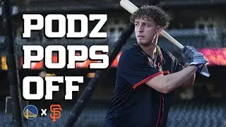 Golden State Warriors' Brandin Podziemski Hits Home Run During Giants Batting Practice