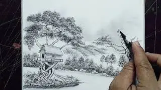 how to draw beautiful natural scenery