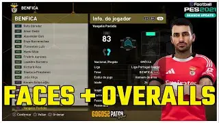 PES 2021 [GOGOSZ PATCH 8.15] TODAS AS FACES E OVERALLS DO BENFICA (GOGOZS 2025)