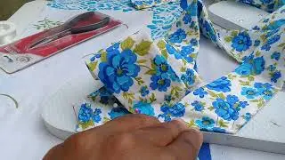 #HAVAIANAS COM TECIDO/ MUITO FÁCIL DE FAZER PASSO A PASSO