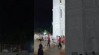 Beautiful Church Bell Sound & Night View Of Velankanni Church #velankanni #vailankanni #church