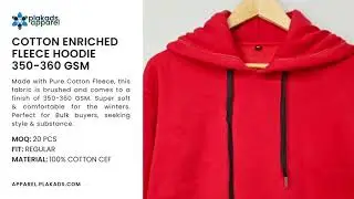 Risk Red Cotton Enriched Fleece Hoodie | 350-360 GSM | Enriched Fleece | Plakads Apparel