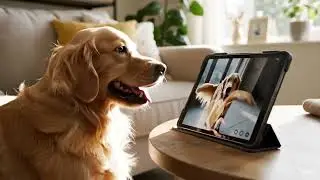 Cute dog watching tv, tab, viral video, kids video