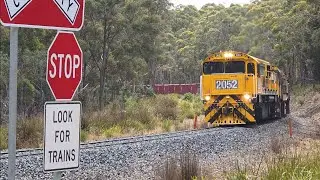 TasRail 2052 TR12 TR11 #33 train crossing Jollys Road