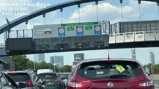 driving long slow congested approach to Blackwall Tunnel and out the other side, London #car #asmr