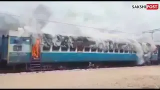 Watch: Abandoned Train Compartment Catches Fire At Moula Ali Railway Station, Hyd | Sakshi Post