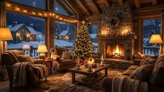 Cozy Christmas Ambience 🎄🔥 Soft Holiday Music, Crackling Fireplace & Peaceful Winter Scene