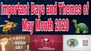 Important days and themes of May 2020 | National & International day of may 2020
