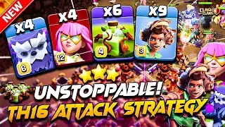 Unstoppable! TH16 YETI ROOT RIDER & SUPER ARCHER Attack With OVERGROWTH Spell | TH16 Attack Strategy