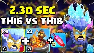 TH16 VS TH18 Attack Strategy After Update | SUPER YETI FURNACE in (Clash of Clans)