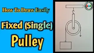 pulley system/wheel drawing/single fixed pulley drawing/single pulley drawing/how to draw pulley