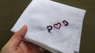 P❤️S Handkerchief Hand Embroidery design || Letter Embroidery on handkerchief || Let's Explore