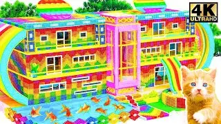 How To Make Survivor House Has Fun Water Slide And Glossy Slime Springs, Swimming Tank For Hamster