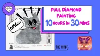 Diamond Painting 10 hours in 30 mins Relax Full Piece: Winking Cat Diamond Art Club