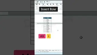 insert Row in Excel #excel #exceltips #exceltricks