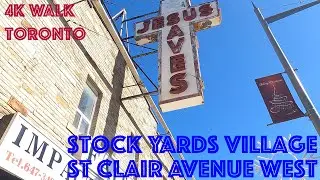 TTC Gunns Loop - Stock Yards Village - St. Clair Aveune West: 4K Slow Walk Toronto, Canada