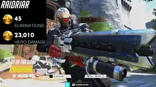Gale Insane Soldier 76 - 45 elims! POTG! [ Overwatch Season 34 Top 500 ]