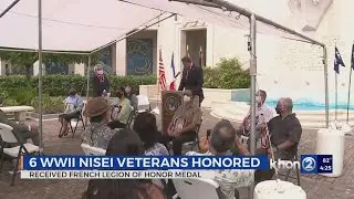 French Legion of Honor medal presented to 6 WW II Nisei veterans of the 442nd Regimental Combat Team