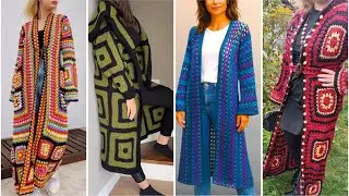 Very beautiful latest crochet long cardigan collection for winters 2026