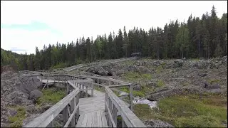 [4K 60fps] The dead fall (döda fallet), Sweden, walking at the remains of a dried up waterfall.