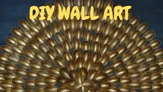 DIY GOLDEN WALL ART// Decoraci&oacute;n de pared con cucharas de pl&aacute;stico /ИДЕЯ ДЕКОРА ИЗ ПЛАСТИКОВЫХ ЛОЖЕК