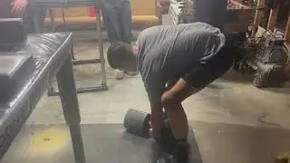 16 year old Daniel Passmore lifts inch dumbbell 