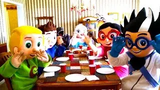 PJ Masks Adventure In Real Life with Santa Claus #IRL Trolls and Paw Patrol