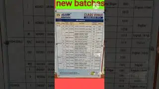 Allen new batches for neet announced || nurture enthuse batch #allen #neet#class12#kota#jee#ytshorts