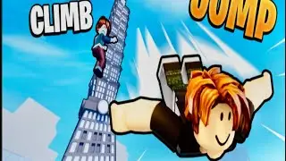 Playing jump and climb tower in Roblox |