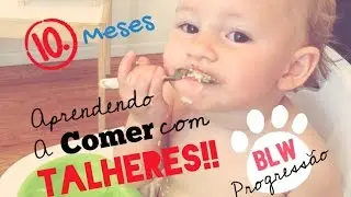 BEBÊ COMENDO COM GARFO E COLHER: Aprendendo a manusear os talheres!