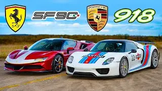 【ドラッグレース！】ポルシェ 918 スパイダー vs フェラーリ SF90