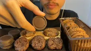 ASMR EATING CHOCOLATE COOKIE SNACK CHOCOLATE CREAM O *No Talking | MK ASMR