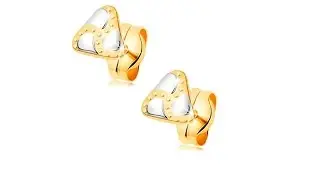 Jewellery - Stud earrings, combined 14K gold - triangle