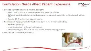 SPI PHARMA Webinar: “UltraBurst™ Excipient Platform - Develop ODTs in a FLASH with UltraBurst™“