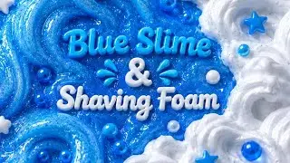Blauer Schleim trifft auf fluffigen Rasierschaum 💙 #asmr #schleim #rasierschaum