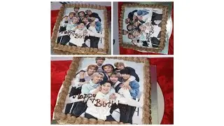 Stray Kids #Eggless #Chocolate #photo #Printed #Cake...