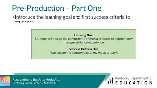 Pre-Production Part One: Responding to the Arts - Media Arts