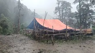 Beautiful Nepali Mountain Village Life of Nepal | Most Peaceful And Relaxing Village Life |Rainy Day
