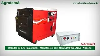 Gerador de Energia a Diesel Monof&aacute;sico 6.0 kva com QTA -  ND7000ESQTA - Nagano