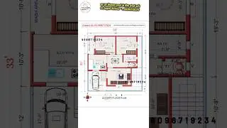 33x33 House Plan | 2BHK Ground Floor Design 🏠 #shorts