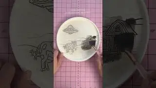 Mishima technique to underglaze this carved ceramic plate #mishima #ceramicart #pottery #underglaze
