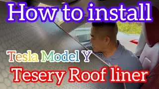 Как установить обивку крыши Tesla Tesery на мою Tesla Model Y 2023 года #teslaaftermarket #teslam...