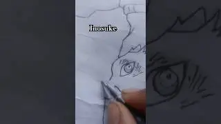 Drawing inosuke upside down #viral #shorts