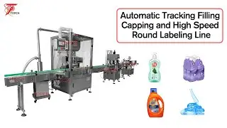Automatic Laundry Detergent Tracking Filling Capping and High Speed Round Labeling Line